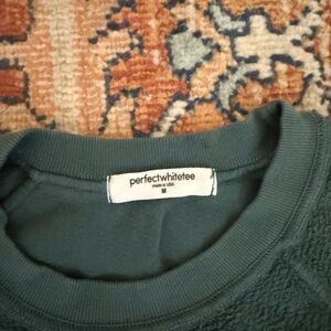 perfectwhitetee Teal Crewneck Sweater